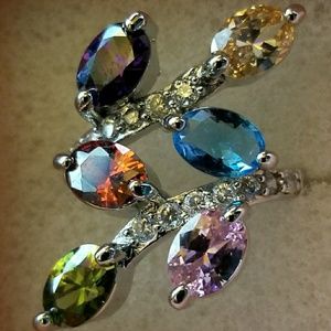 Sterling silver gemstone ring